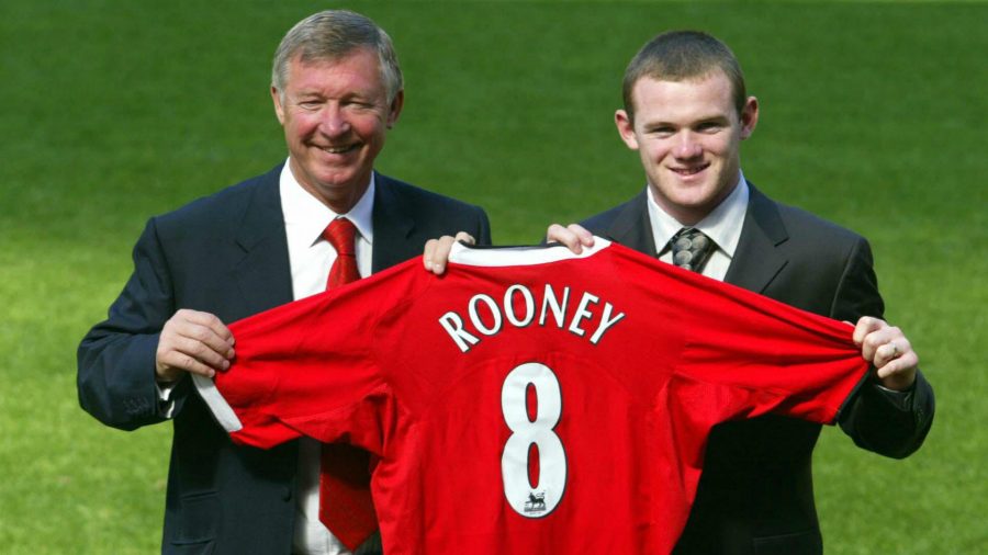 Wayne Rooney with Sir Alex Ferguson at Manchester United