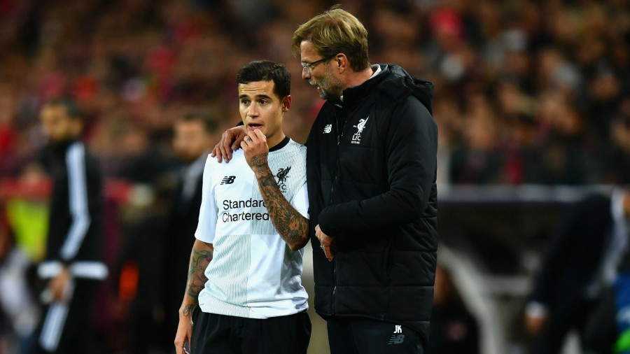 Coutinho and Klopp in Liverpool Spartak