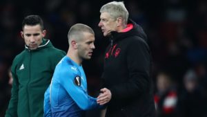 Jack Wilshere and Arsene Wenger in Europa League defeat