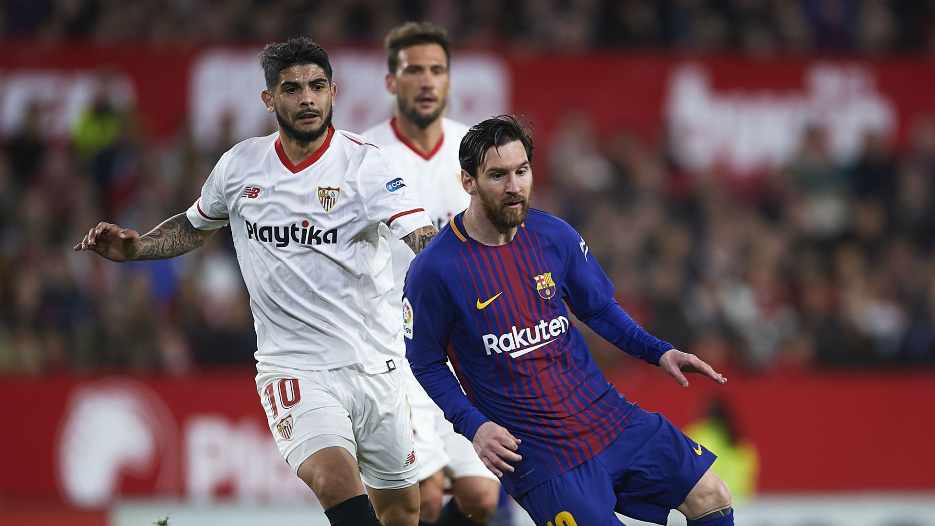 Sevilla playing against Barcelona