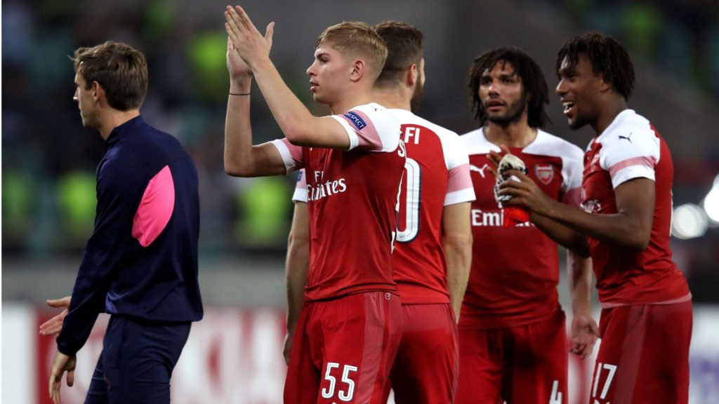 smith-rowe scores his first goal for Arsenal in Europa League victory against Qarabag