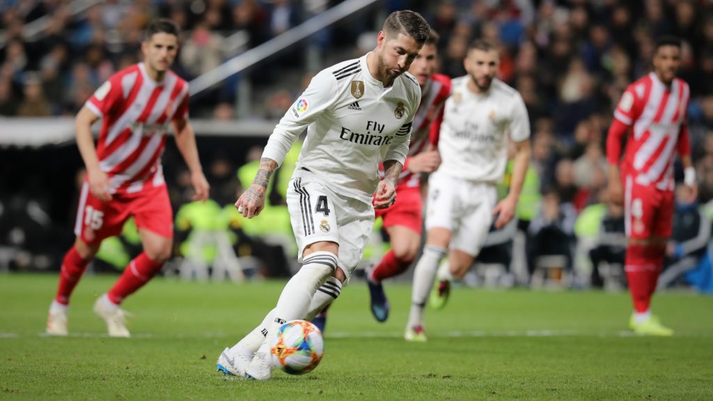 Sergio ramos vital in Real Madrid vs. Girona Copa del Rey tie. Teams included in fantasy football game FootballCoin