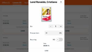 Cristiano Ronaldo lease card FootballCoin
