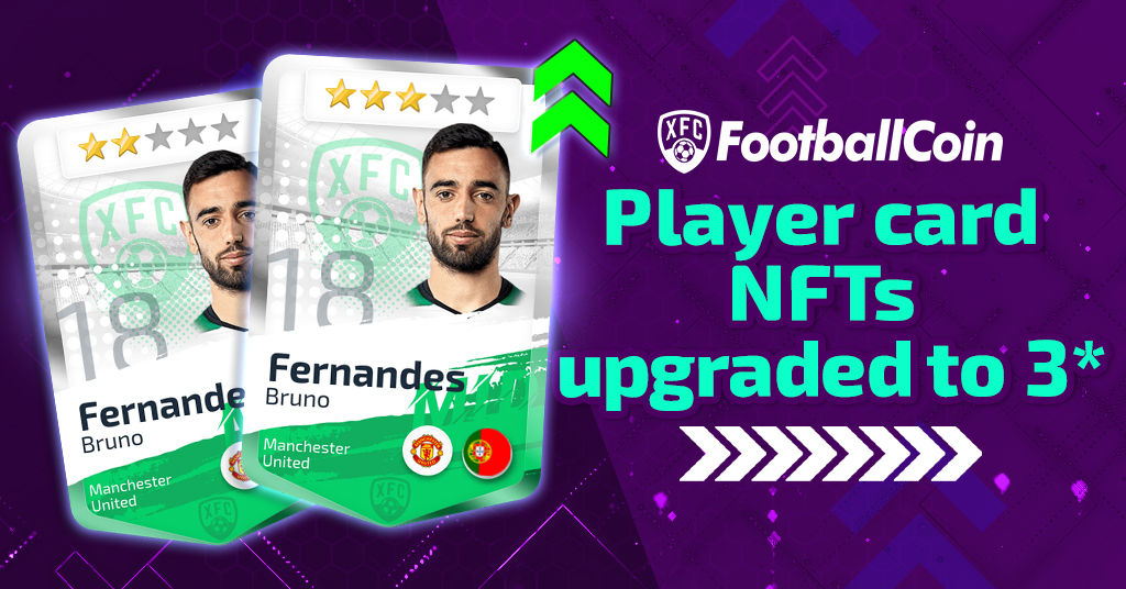 Player card NFTs upgraded to 3* Bruno Fernandes Premier League