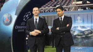 UEFA - UEFA : Aleksander Ceferin and Nasser Al-Khelaïfi (PSG)
